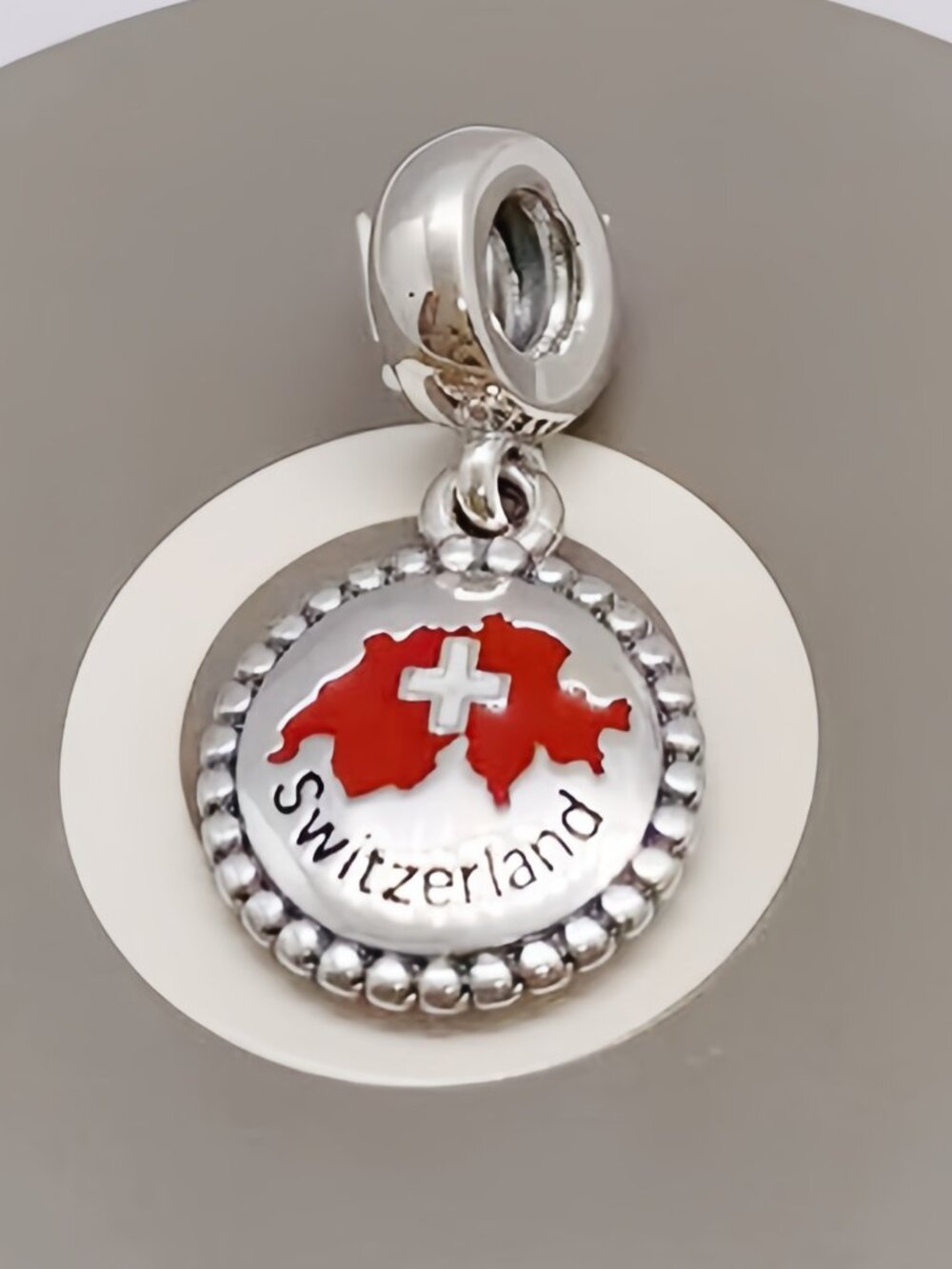 Pandora Switzerland Flag Exclusive Dangle Charm Pendant /Exclusive Enamel Dangle